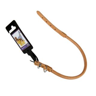 Läderhalsband, rundsytt, ljusbrunt, 10mm x 45cm