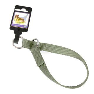 Sytt stryphalsband av nylon med ring, grönt, 20mm x 45cm