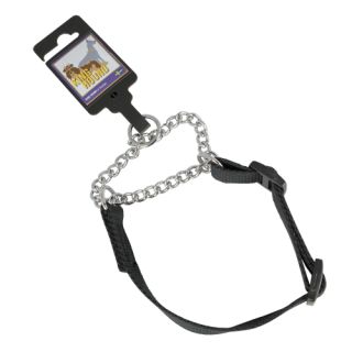 Justerbart halvstryphalsband av nylon, svart, 20mm x 30-45cm