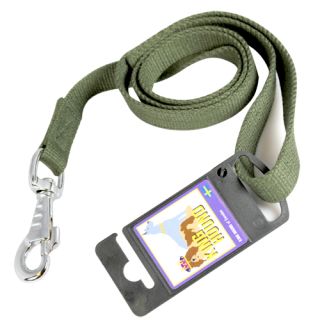 Polyesterkoppel med karbinhake, grön, 20 mm x 1.3 meter