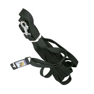 Polyesterkoppel med karbinhake, svart, 25 mm x 10 meter