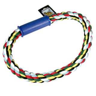 Tuggknut av bomull, rund form, blandade färger, 340 gram, 30 cm