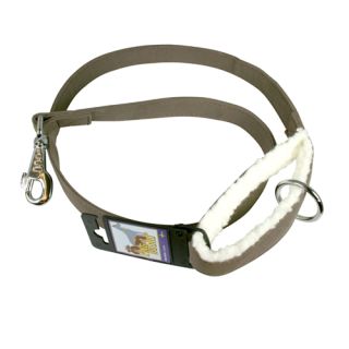 Koppel, pälsfodrat, mörkbrun/vit, 25mm x 130cm