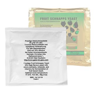 Fruktmäskjäst till 25 L vin på frukt