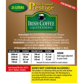PR Irish Coffee liköressens 25L