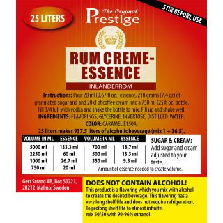 PR Rom Cremé gräddliköressens 25L