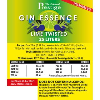 PR Lime Twisted Gin 25L