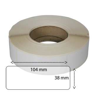 Etiketter på rulle, självhäftande, högblanka för bläck, 38-104mm på 40 mm bärbana, 1000 st