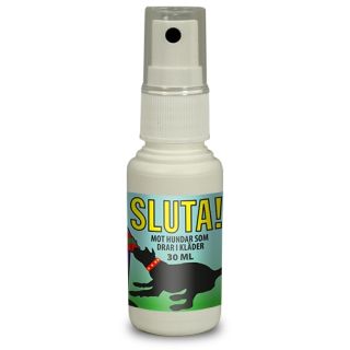 Sluta! Fyspray för hundar som biter i kläder och nafsar