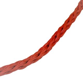 PE flätad 8 mm röd per meter.